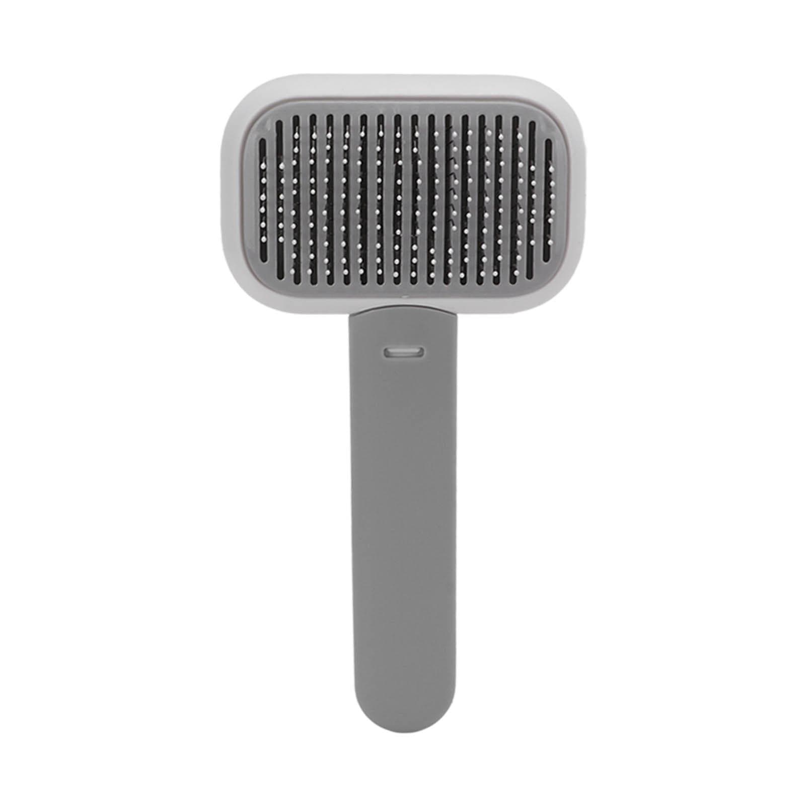 Dog Hair Brush Remove Floating Hair Multifunctional Self Cleaning Slicker Brush for Pets Cats grey white