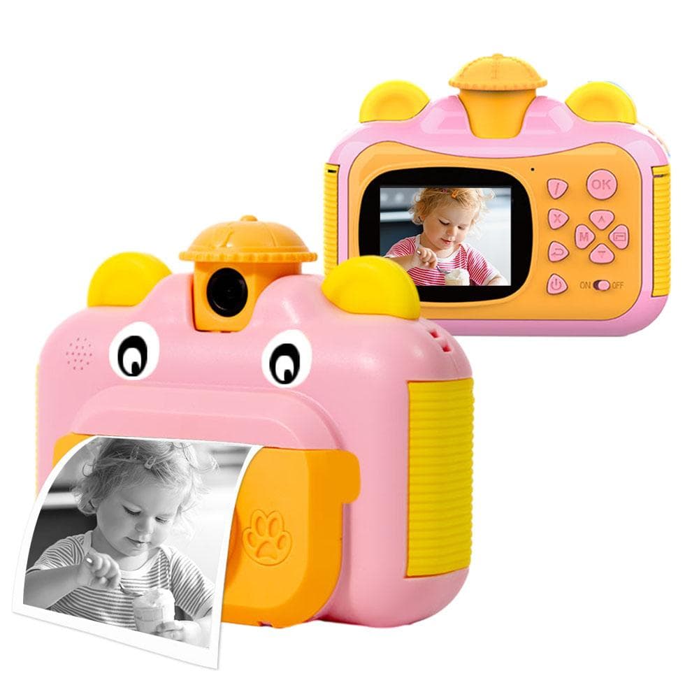 Cute Kids Instant Camera 1080P Kids Digital Camera Childeren Instant Print Camera 12MP pink