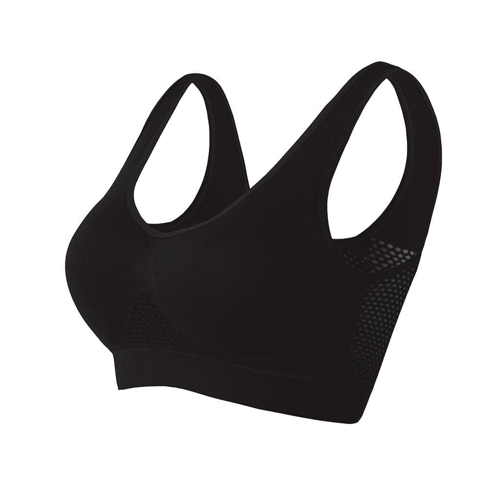 Plus size S-6XL Women Yoga Sport Bra Breathable Fitness Running Active Vest Padded Crop Tops Underwear gym Yoga top bras 4XL black