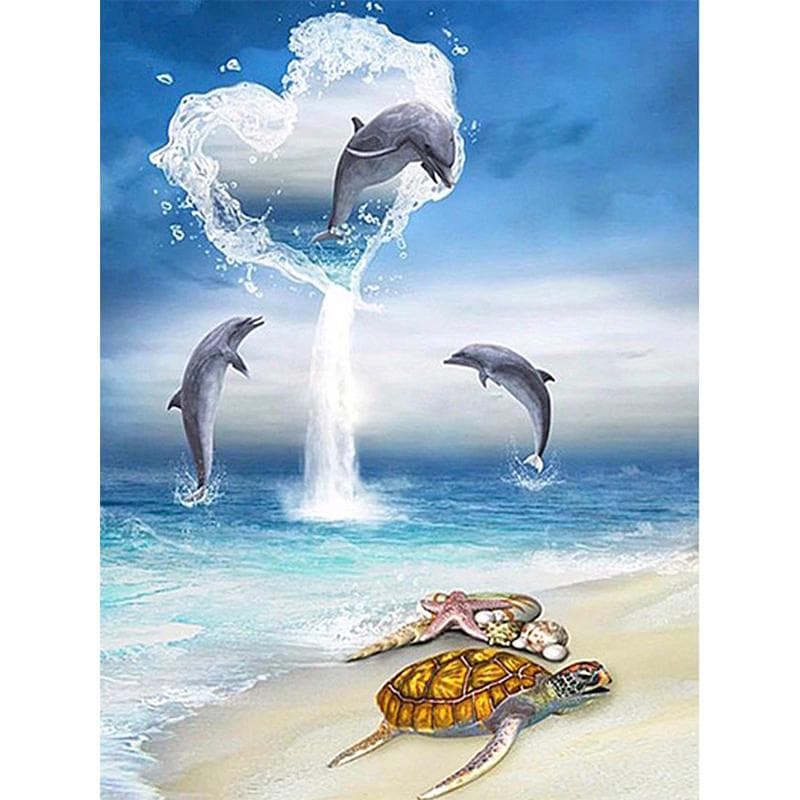 Diamond Painting Dolphin Full Round Diamond Embroidery Animal Pictures Of Rhinestones 20X30CM