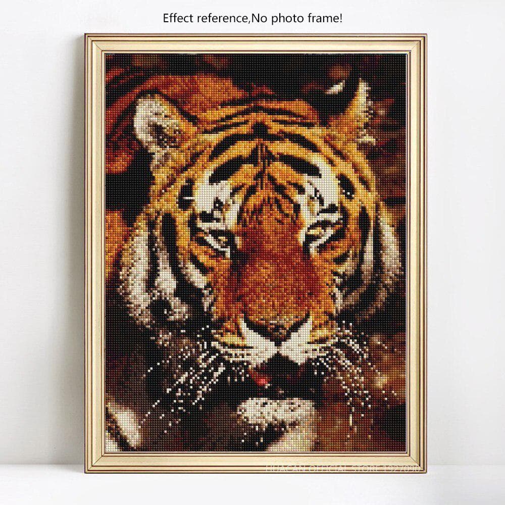 Diamond Embroidery Tiger Diamond Painting Round Stones Animlas Diamond 20X30
