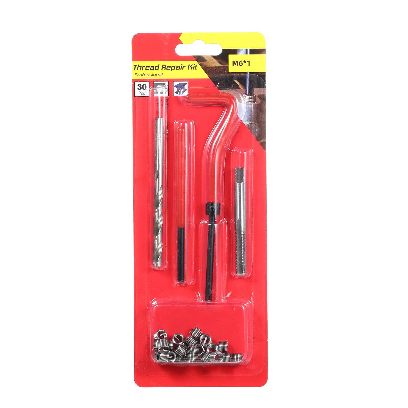 15Pcs Metric Thread Repair Insert Kit M5 M6 M8 M10 M12 M14 Helicoil Car Pro Coil Tool M12 * 1.75 M6 -1 silver