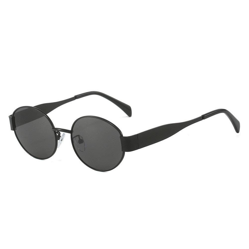 Luxury Metal Sunglasses for Men Women Unisex Designer Fashion Oval Stylish Eyewear Shades