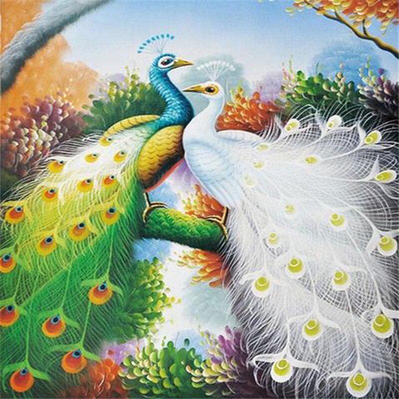 5D Diy Diamond Painting Full Drill Craft Peacock Diy Diamond Embroidery Home Wall Art Decor 30x30CM