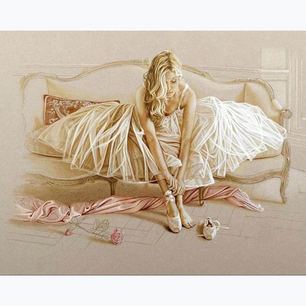 Diamond Painting Dancer Girl Full Diamond Embroidery Pattern Rhinestones Decor DIY Diamond Mosaic Kit 20X30CM