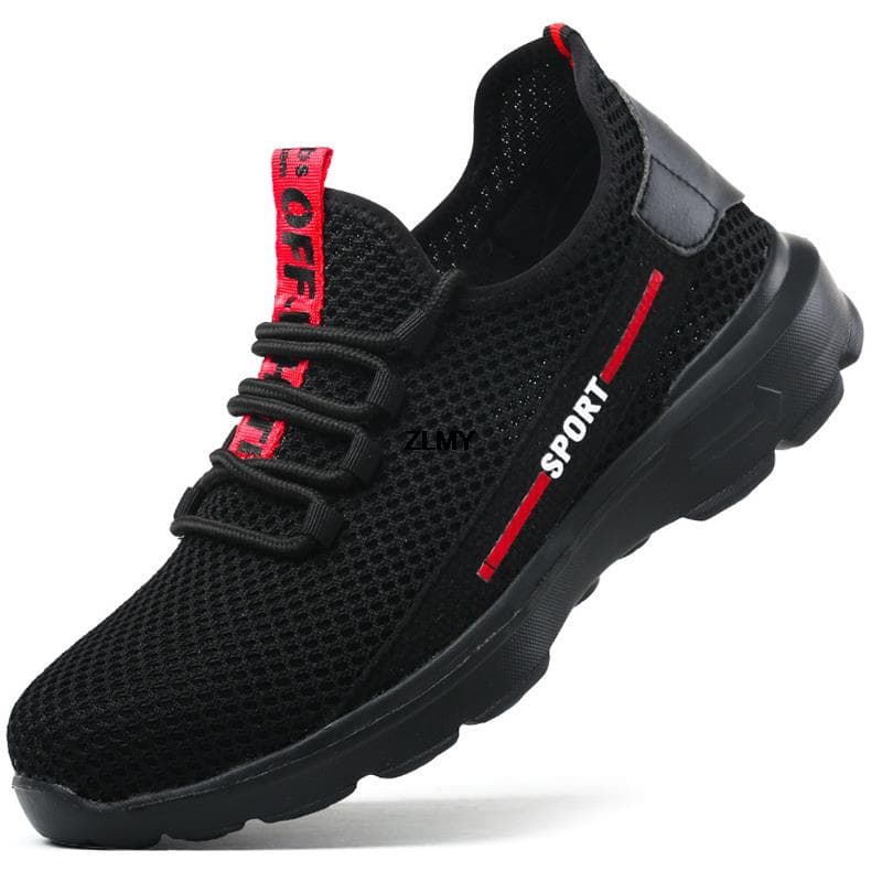 Composite Toe Men Safety Shoes Anti-smash Anti-stab Sneaker Insulated Work Safety Boots Man Lightweight Work Shoes Breathable 43 black