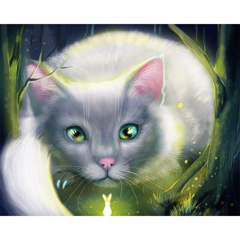 DIY 5D Cross Stitch Christmas Gift Animal Cat Diamond Painting Diamond Embroidery 20X30CM