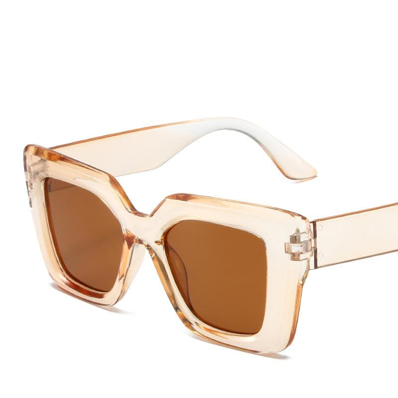 New Vintage Square Sunglasses Women Men Big Frame Retro Shades Fashion Cat Eye Sun Glasses Designer Brand MULTI