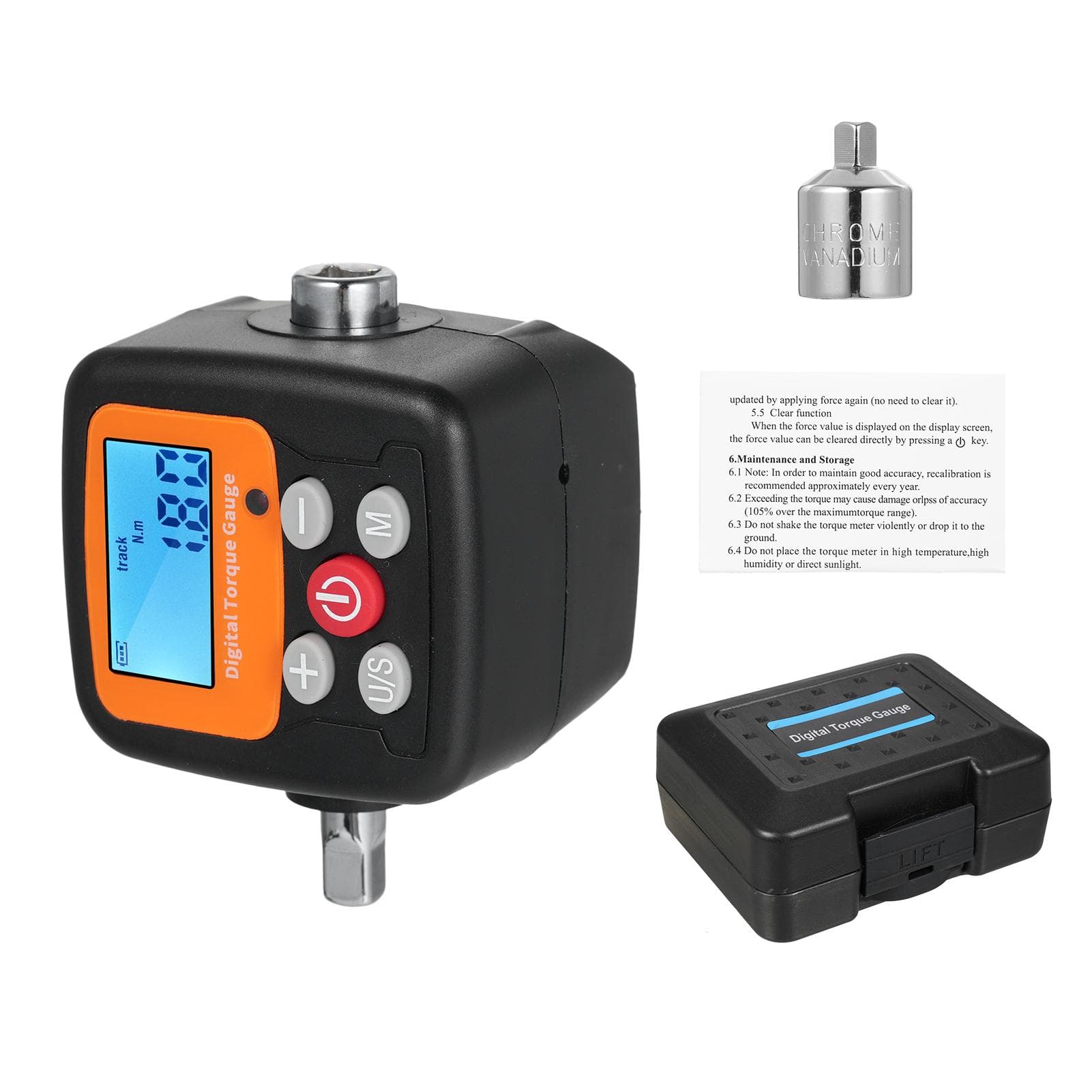 ENGC-30 Digital Display Torque Meter 12 to 14 Adapters High Accuracy 4 Torque Units Backlit ENGC-30 multicolour