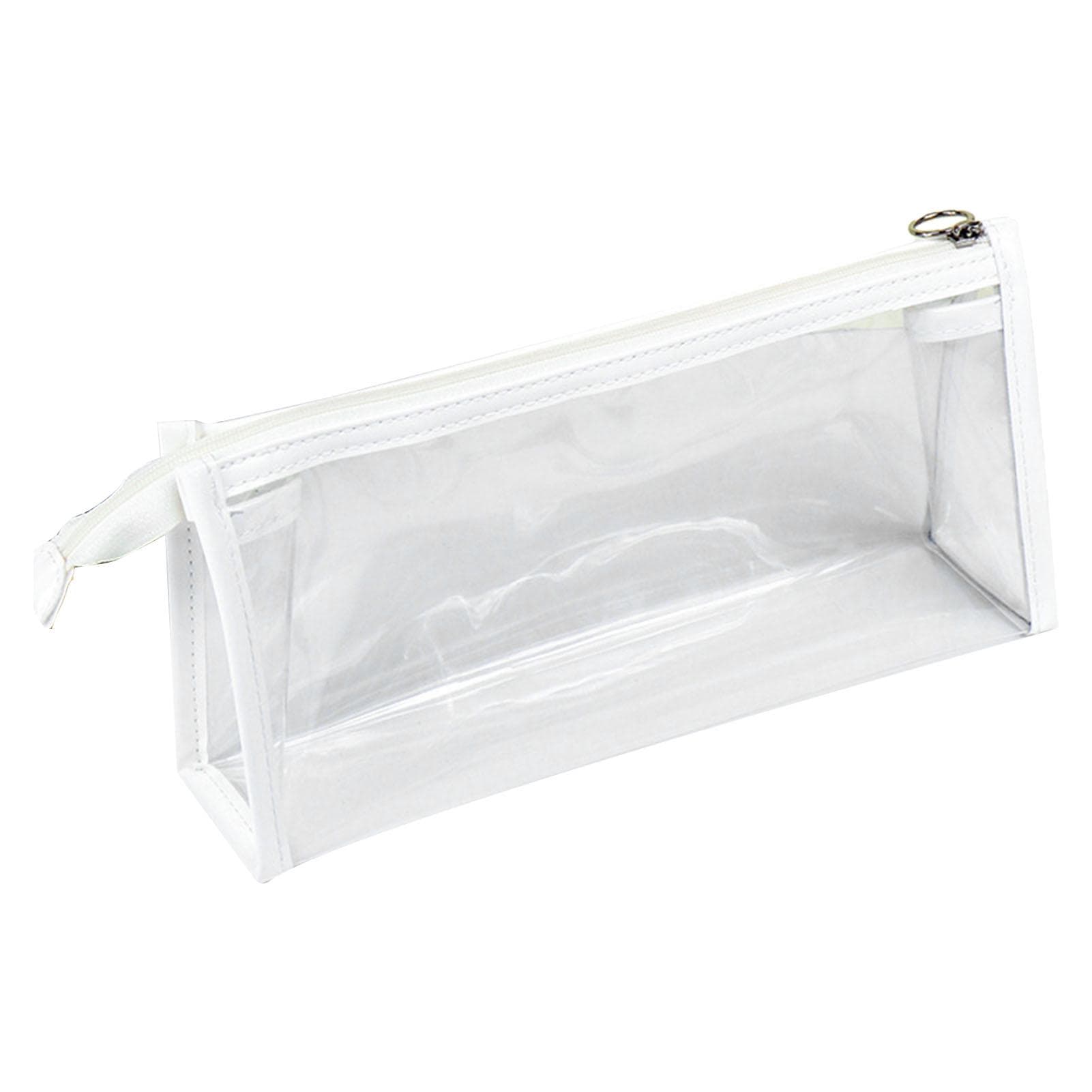 Clear Pencil Case Large Capacity Waterproof Portable Minimalist PVC Transparent Pen Bag for white
