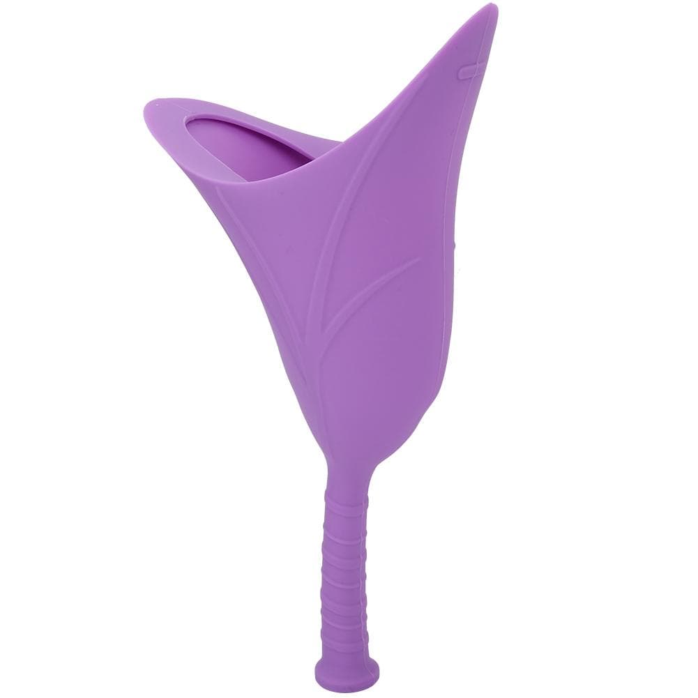 Female Travel Emergency Standing Silicone Urinal Collapsible Portable Toilet Funnel(Purple)
