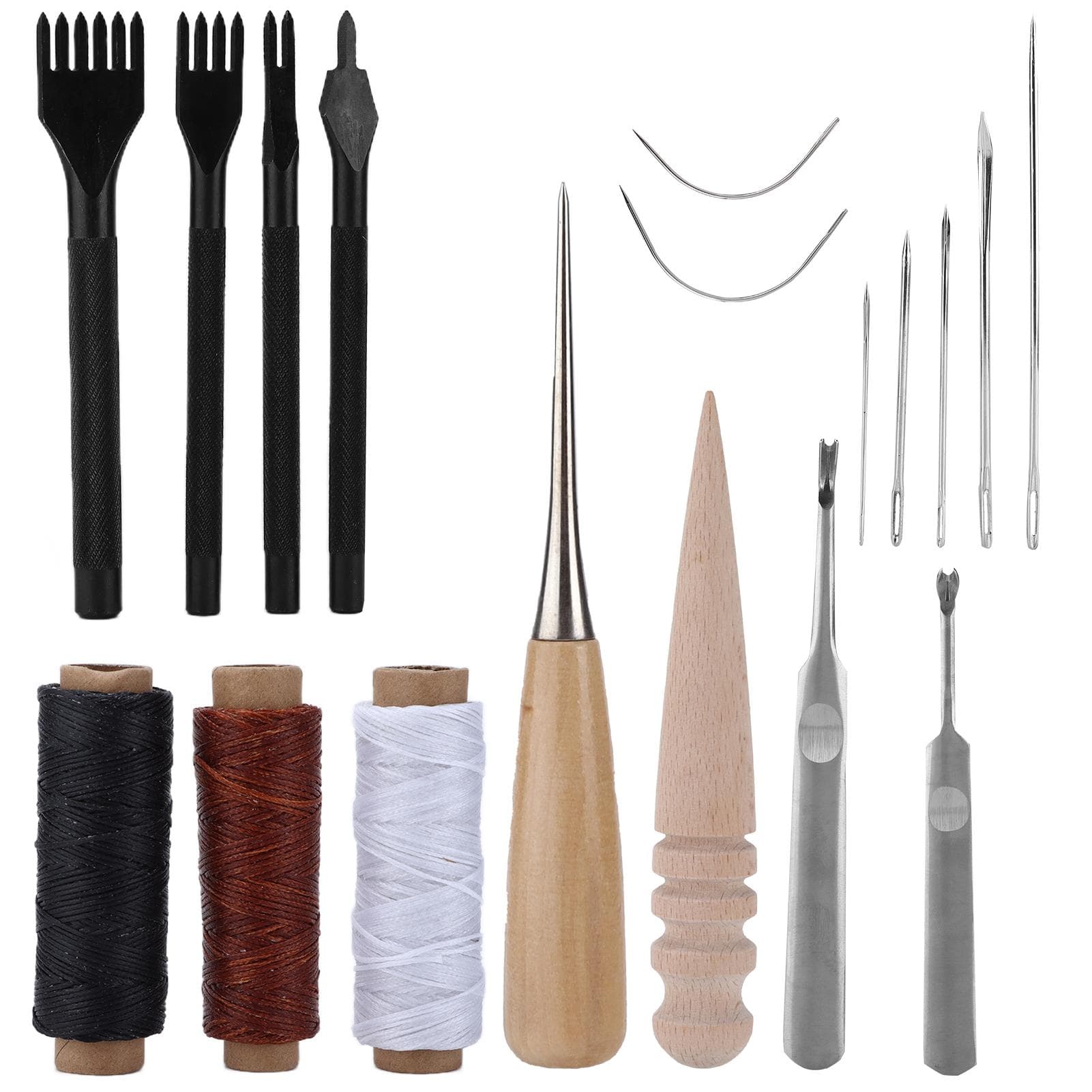 18Pcs Leather Tool Set Easy Use Multiple Uses Leather Sewing Kit for Denim Carpet Upholstered