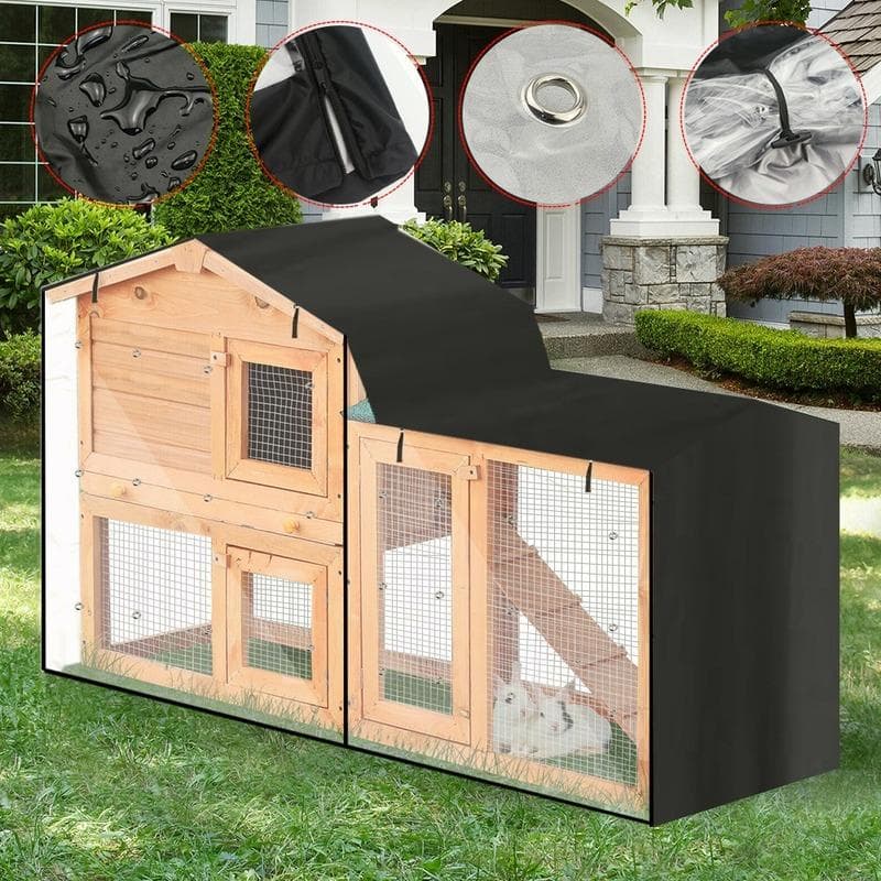 Rabbit Hutch Cover Weather Rain Water Proof Heavy Duty Guinea Pig Pet Easipet 147x52x86cm black