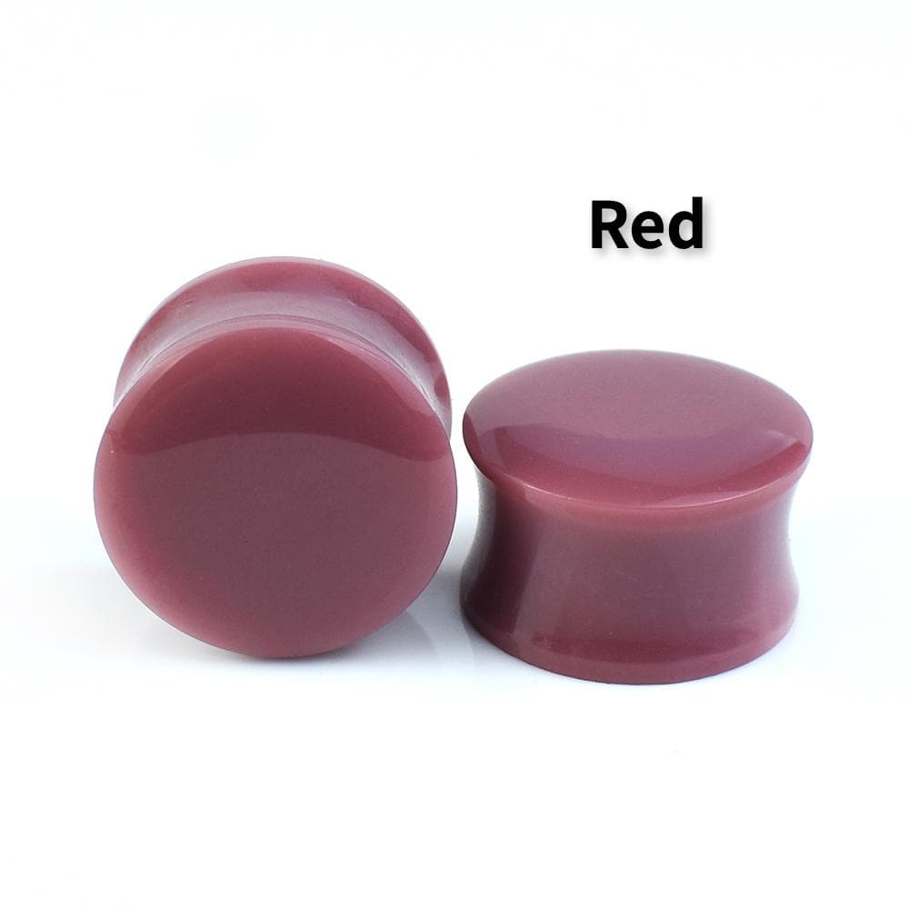 6-50mm Colourful Acrylic Ear Gauges Tunnels Stretchers Expander Double Flared Plug Body Jewelry 18mm red