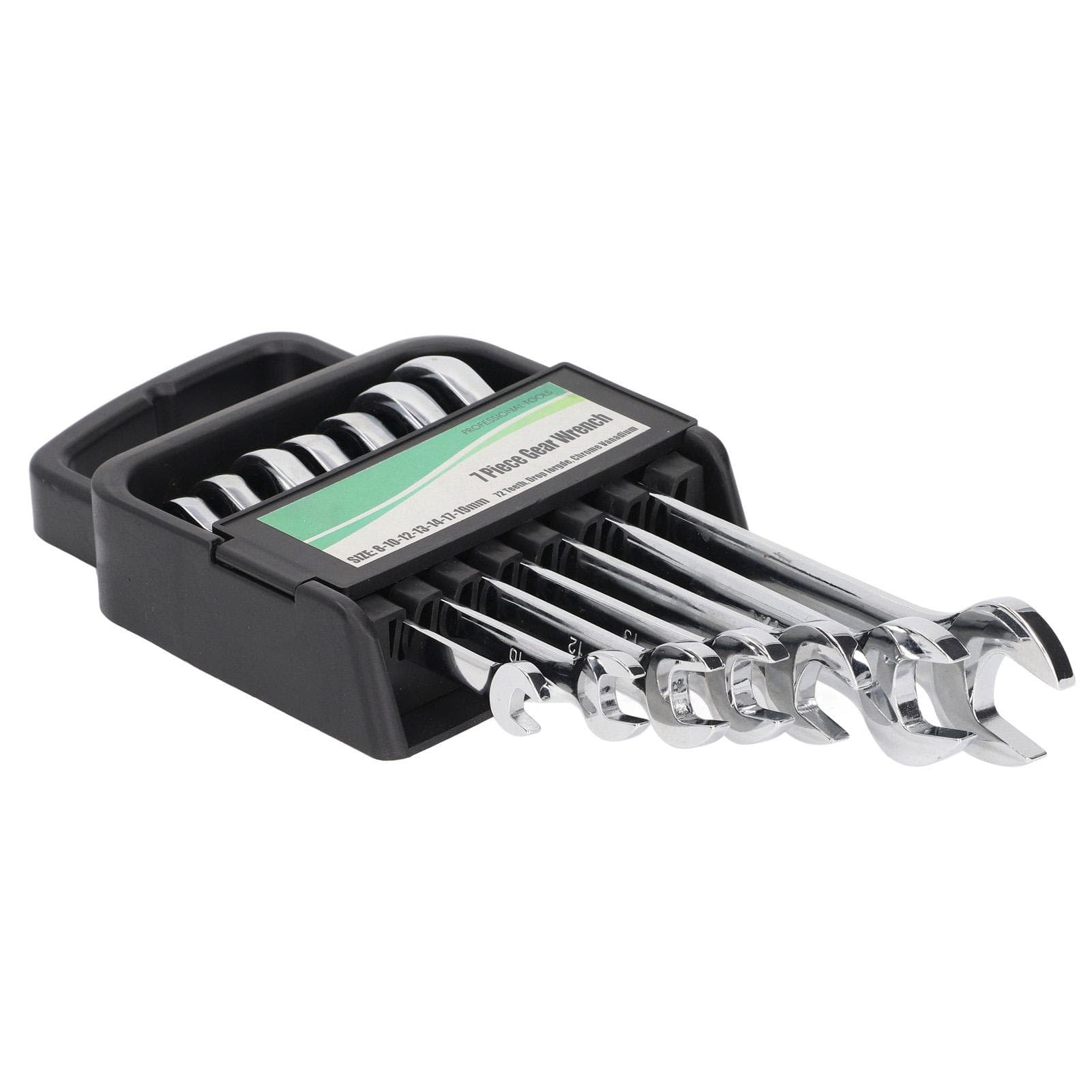 7Pcs Fixed Head Ratchet Wrench Set Combination Wear Resistant Fine Polished Combination Ratchet