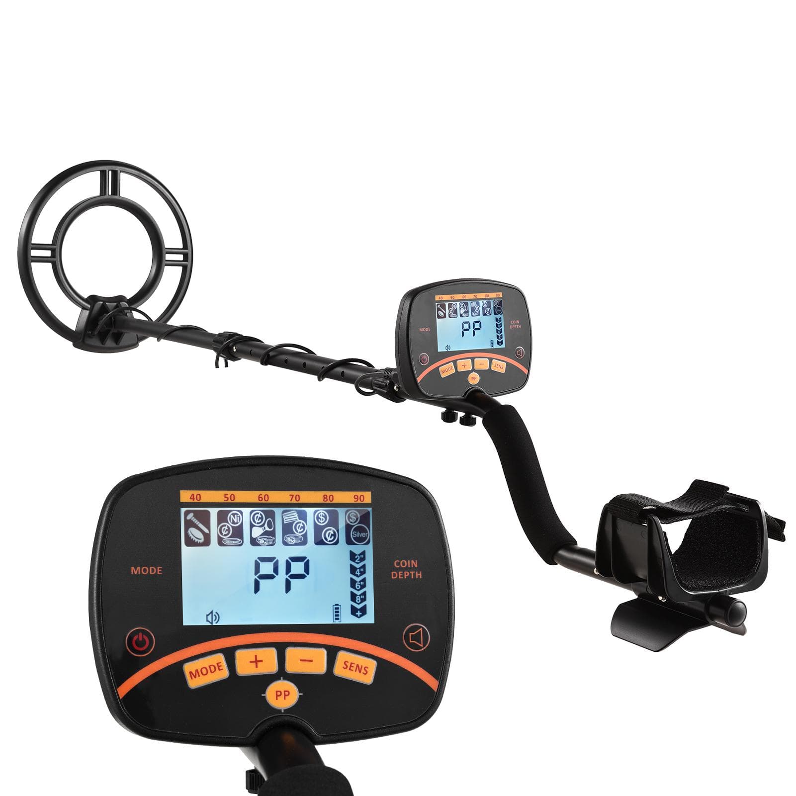 3.35-inch LCD Outdoor Metal Finder Underground Metal Detector Treasure Finder Handheld Gold Digger black
