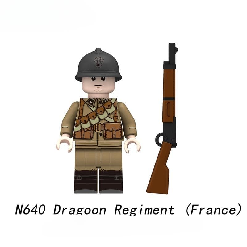 N637-N640 French Infantry DIM Dragoon Regiment Model Blocks MOC Bricks Set Gifts Toys