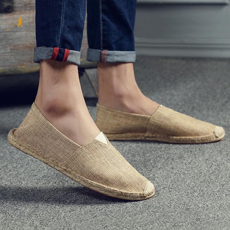 Retro Low-Top Espadrilles: Breathable, Sweat-Absorbing, Classic Loafers (Not Washable) 43 dark brown