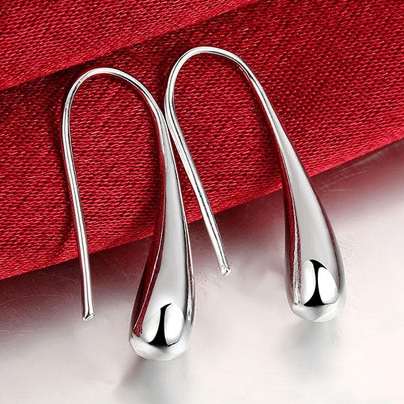 Water drop/Raindrop Dangle Earrings 925 Sterling Silver Jewelry 2.70*0.50cm