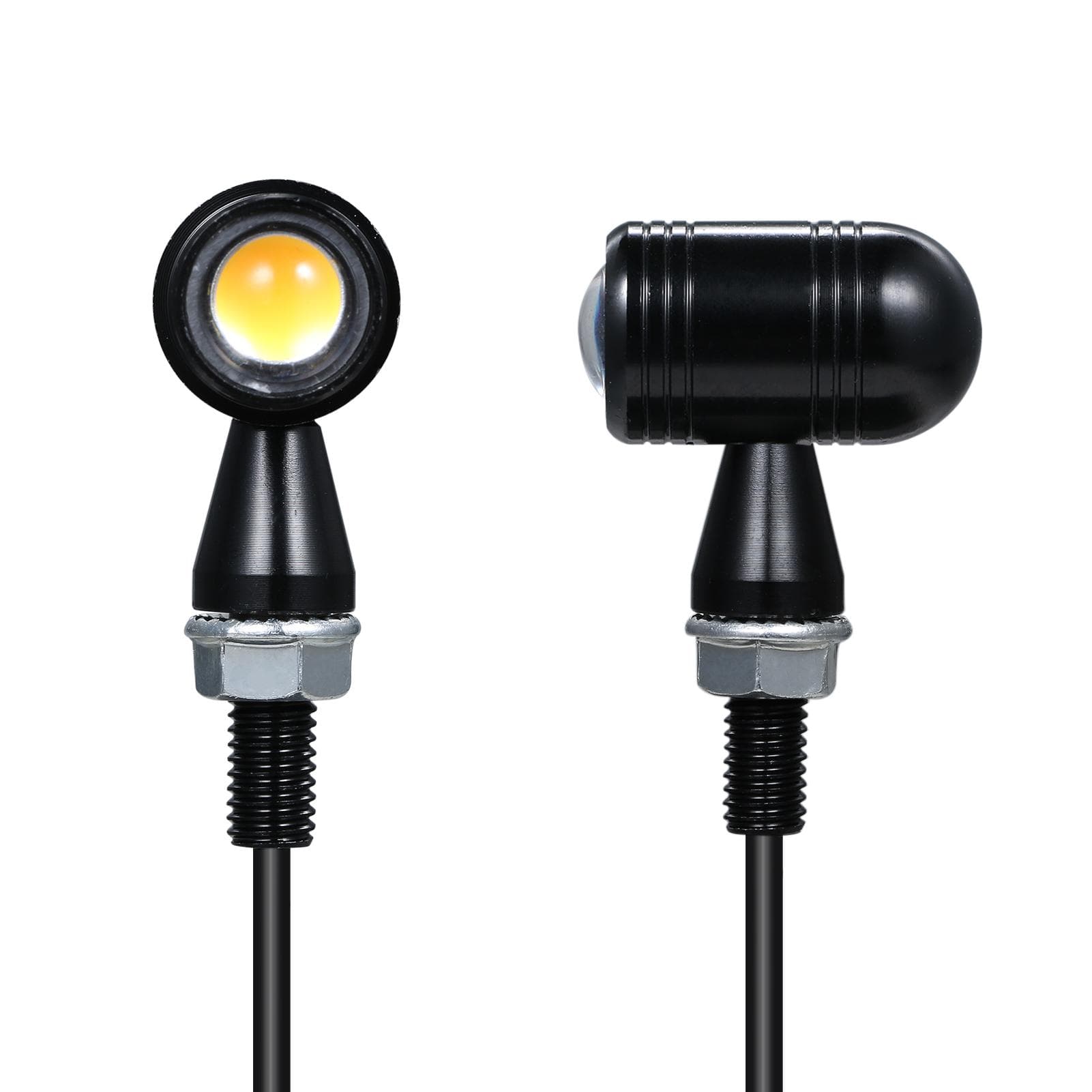 Motorcycle Mini Vintage LED Turn Signals Blinker Light Indicator Conoid Bullet Shape