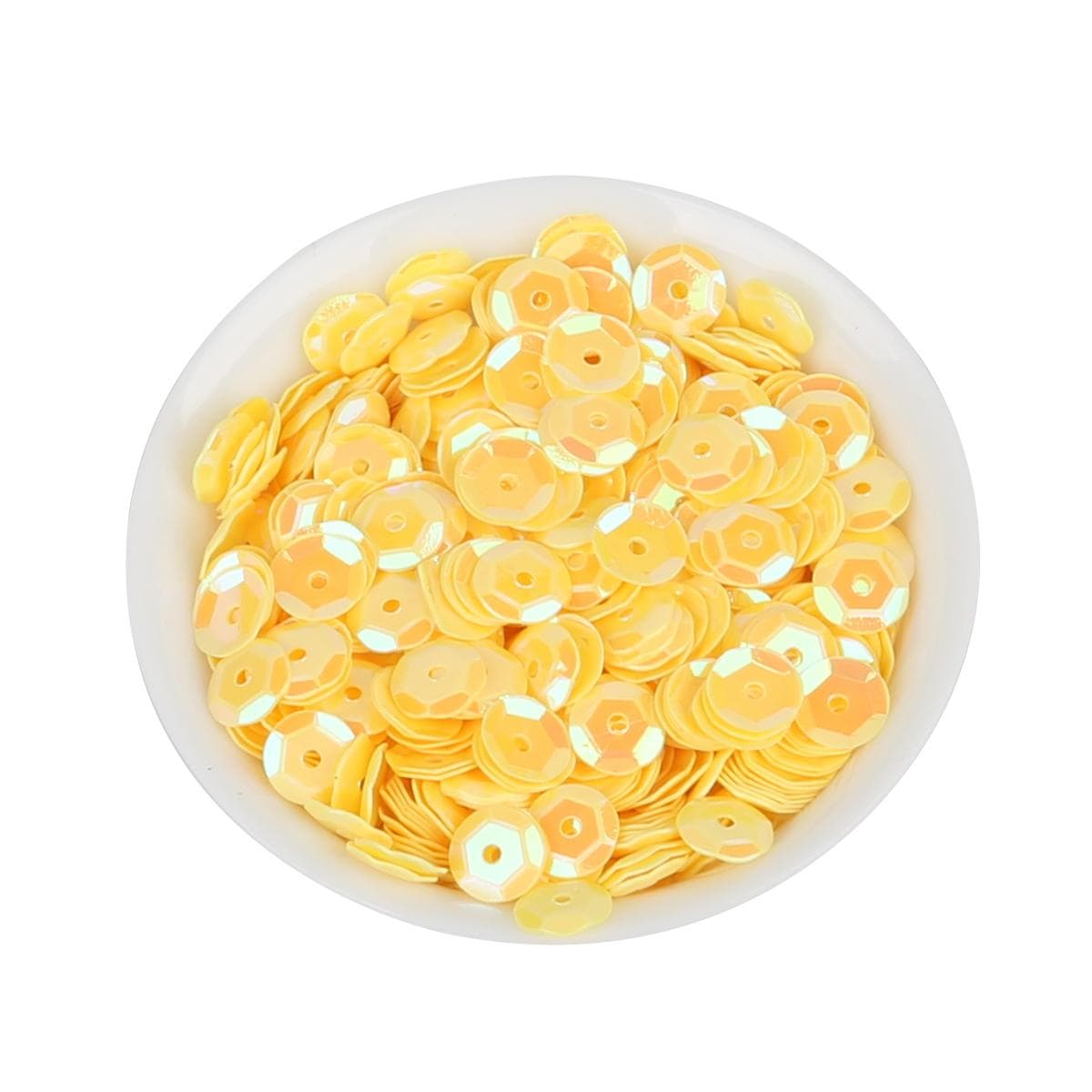 1200Pcs Colorful Sequin PVC Flat Round Loose Sequins Paillettes Sewing Wedding Craft Women Garments Accessories yellow