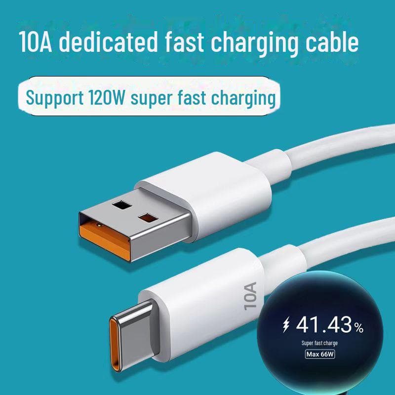 240W Super Fast Charging Transparent Type-C Cable for Huawei, Vivo, OPPO, Xiaomi, Honor Mobile Phones 2 meters soft gel 10A