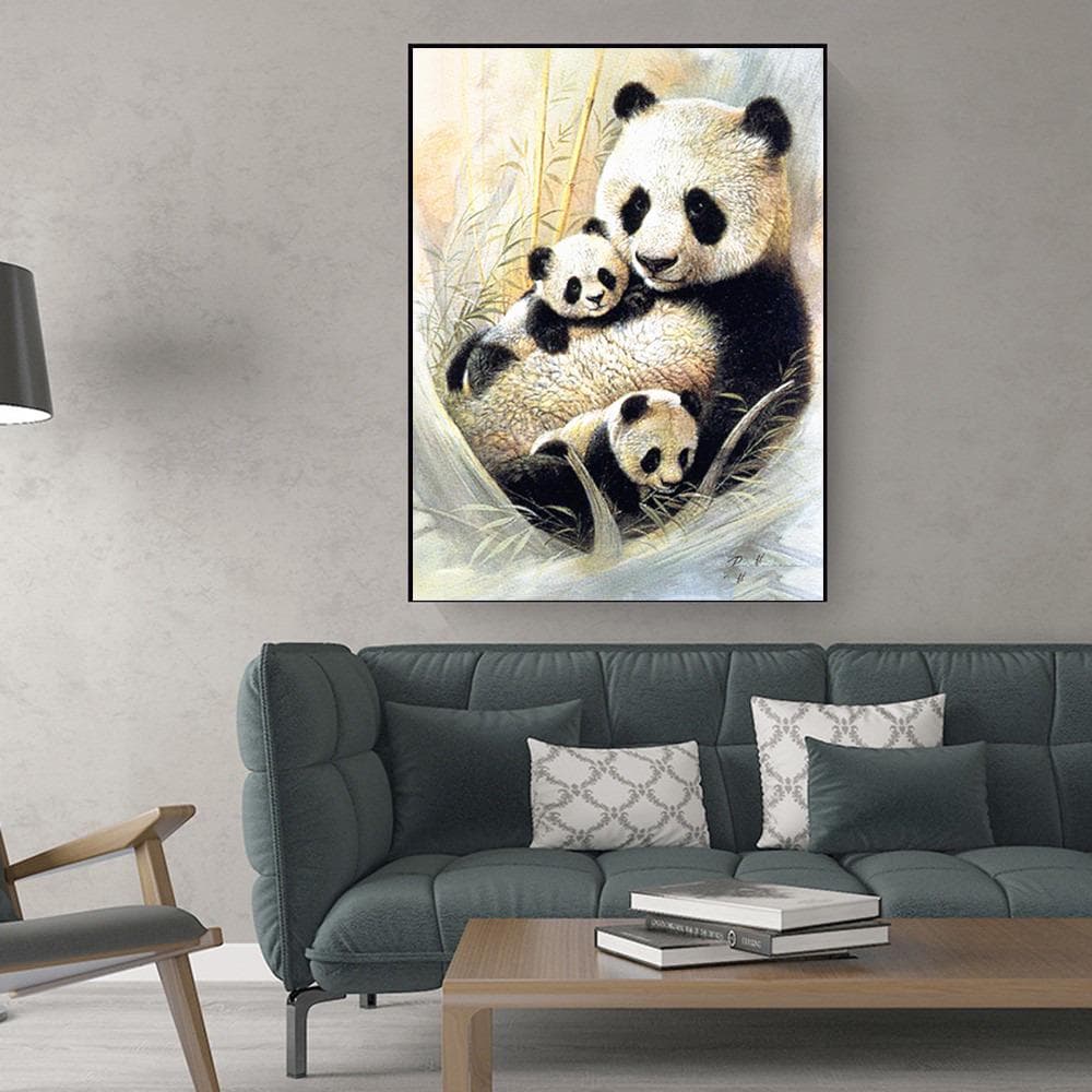 5D Diamond Painting Kit Panda Animal Diamond Embroidery Cross Stitch Diamond Mosaic Picture 20X30CM