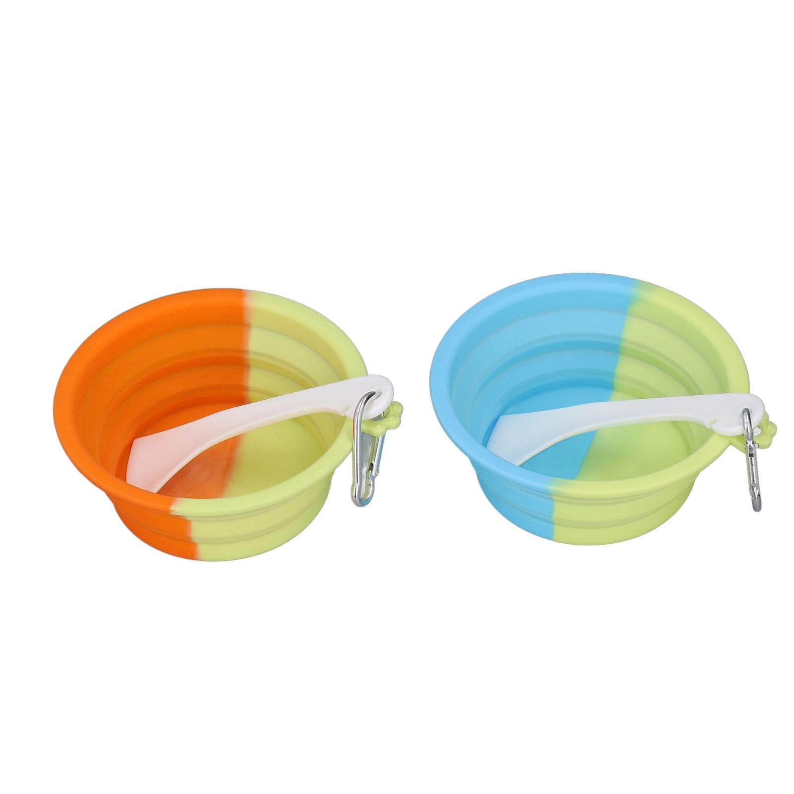 2pcs Foldable Pet Travel Bowls for Dogs Cats Silicone Portable Pet Feeding Watering Dish for