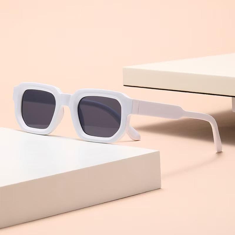 Vintage Rectangle Frame Sunglasses UV400 Protection Retro Fashion Luxury Brand Design for Men Women 1PC
