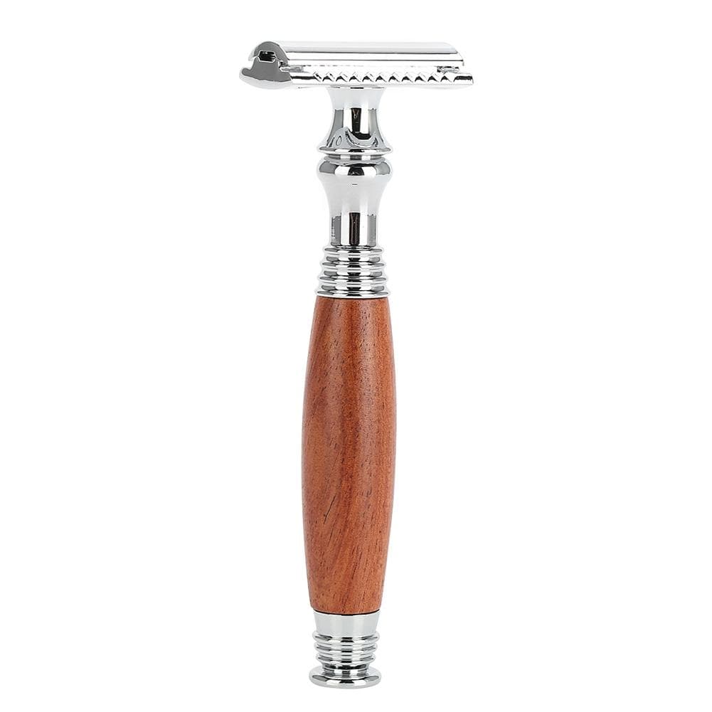Classic Style Wooden Handle Double Blade Manual Razor for Man s Home Use 3#