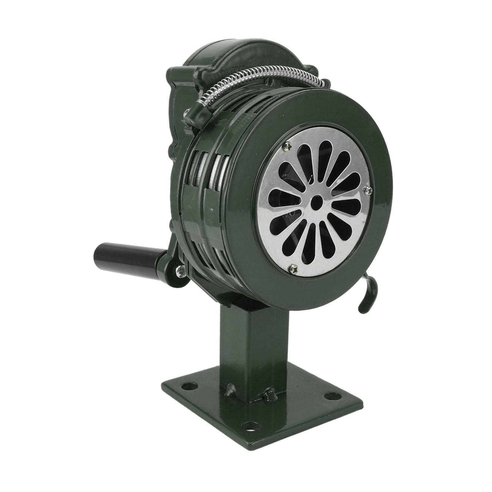 Hand Crank Siren Aluminium Alloy 110dB Loud Alarm Air Raid Tornado Siren Horns Alarm for Emergency green