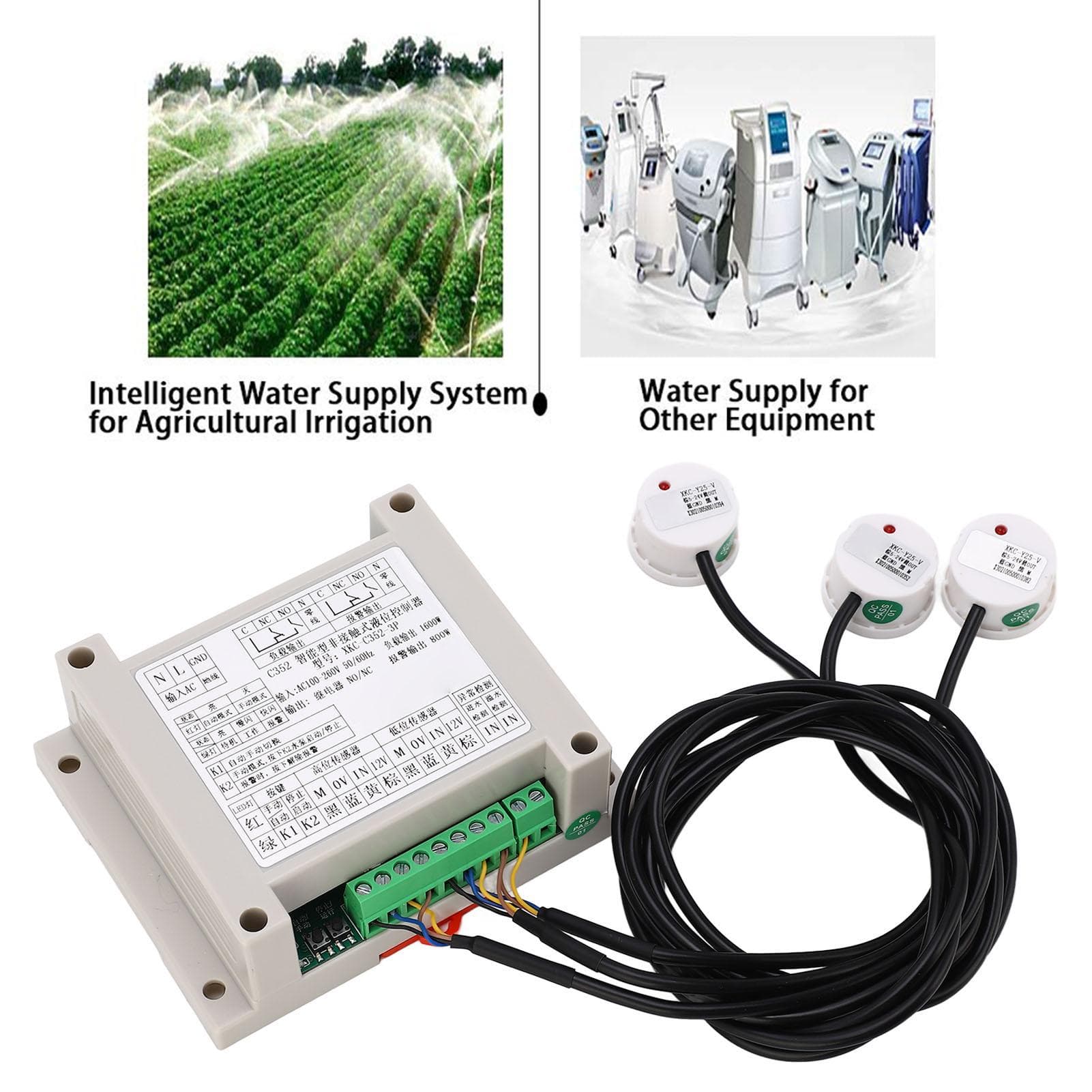 AC100 to 260V Automatic Water Level Controller XKC C352 3P Non Contact Liquid Level Sensor for Tank