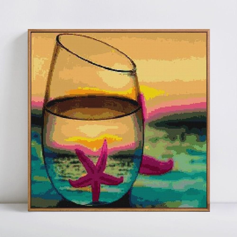 5D DIY Diamond Painting Cup Cross Stitch Full Display Diamond Embroidery Rhinestones 30x30CM