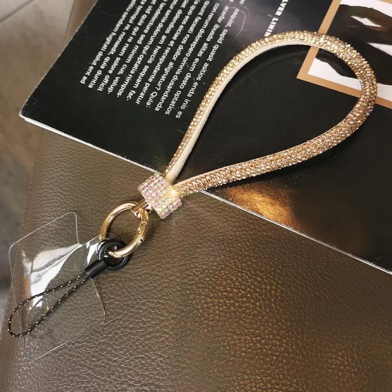 Mobile Phone Lanyard Luxury Rhinestone Lanyard Wrist Chain High-end Short Diamond-encrusted Bracelet Antiloss Reinforced Lanyard gold