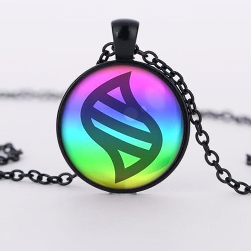 Pokemon Mega Stone Necklace Jewelry Glass Heart Round Pendant Charm Necklace Chain black