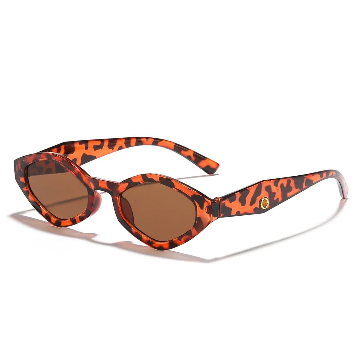 Unisex Retro Cat Eye Sunglasses Luxury UV400 Protection Trendy Outdoor Driving Travel Goggles for Men Women As Picture
