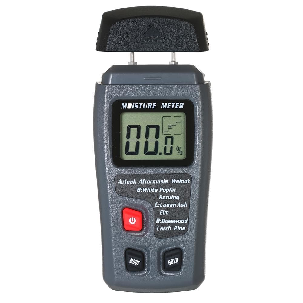 Wood Moisture Test Moisture Meter 4 Modes Portable Hygrometer Pin Type Timber Humidity Instrument without battery grey