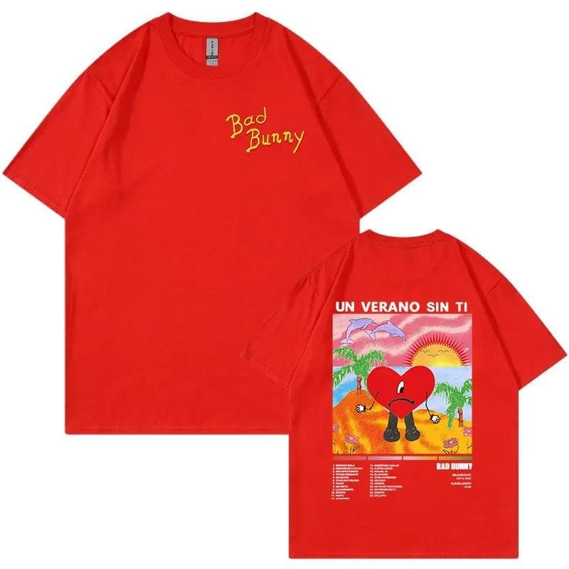 Bad Bunny Un Verano Sin Ti Graphics Print T-shirt Unisex Clothes Fashion Hip Hop Short Sleeve Oversized T-shirts Unisex Streetwear S