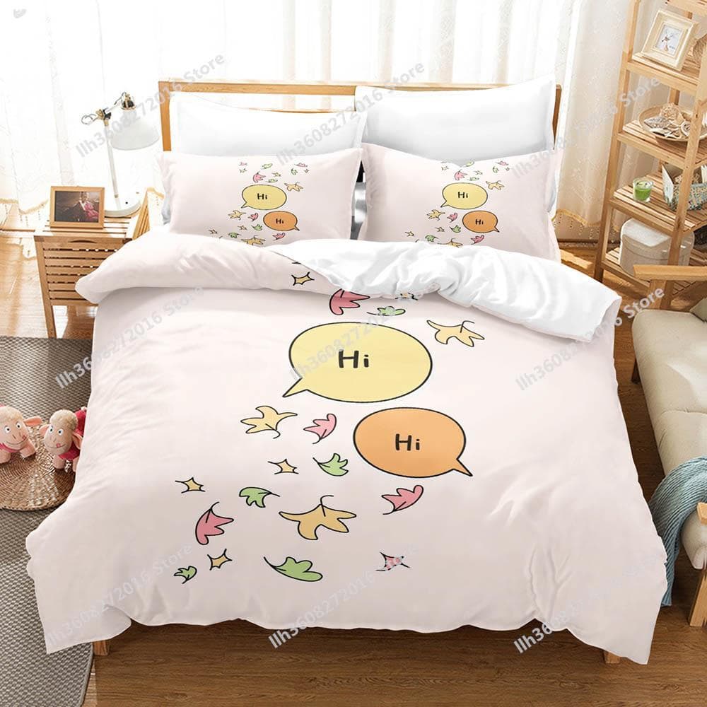 Heartstopper Bedding Set Single Twin Full Queen King Size Bed Set Adult Kid Bedroom Duvetcover Sets 3D Print Anime Maple Le EU Single(135x200cm)