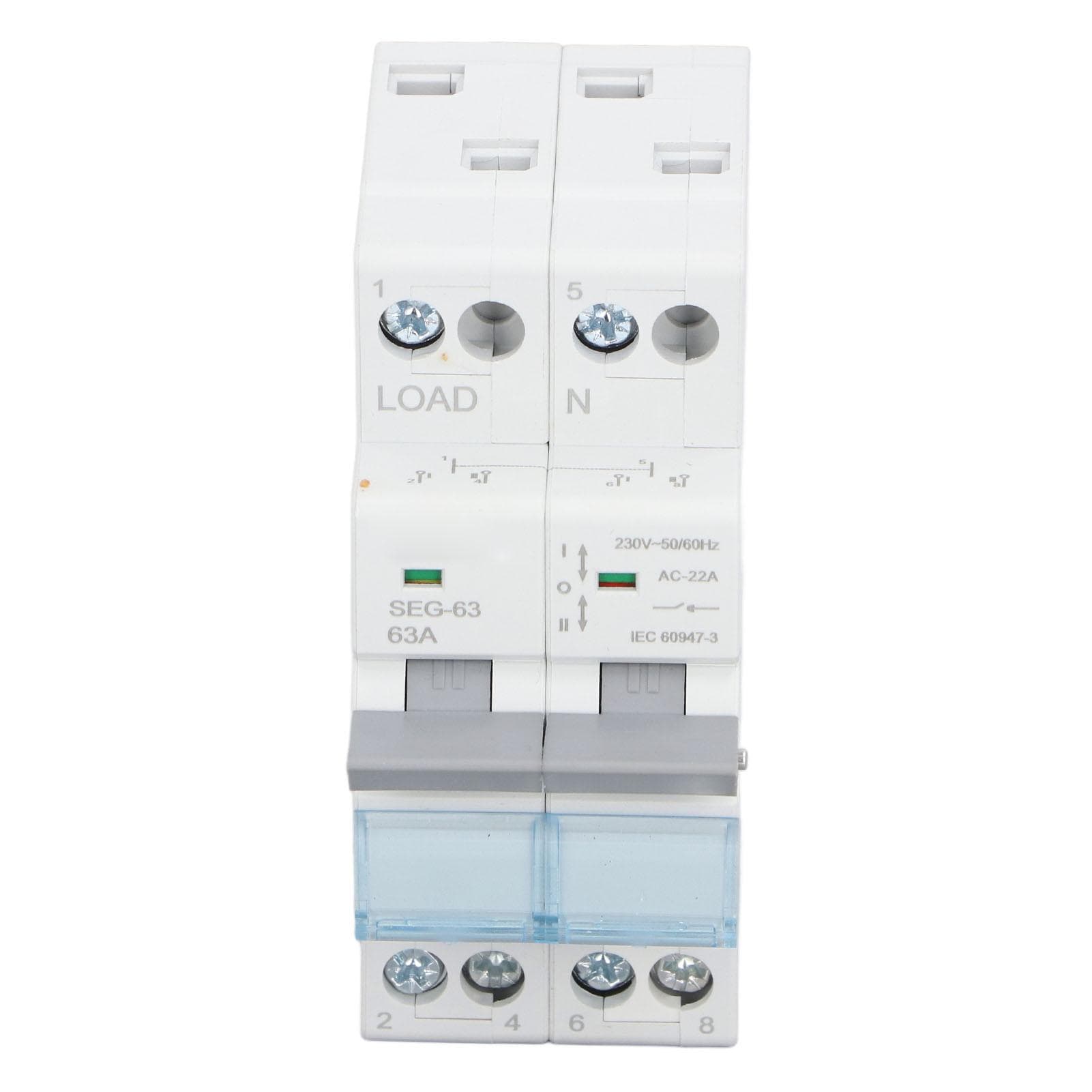 DC Isolator Switch 230V 63A 2P Dual Power Disconnect Switch for Solar Power Generation Systems