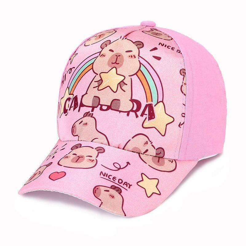 Hot Sale Children's Cartoon Capybara Printed Cap Boys Girls Outdoor Sunshade Cute Capibara Hat Lovely Kids Baseball Cap 50cm-54cm