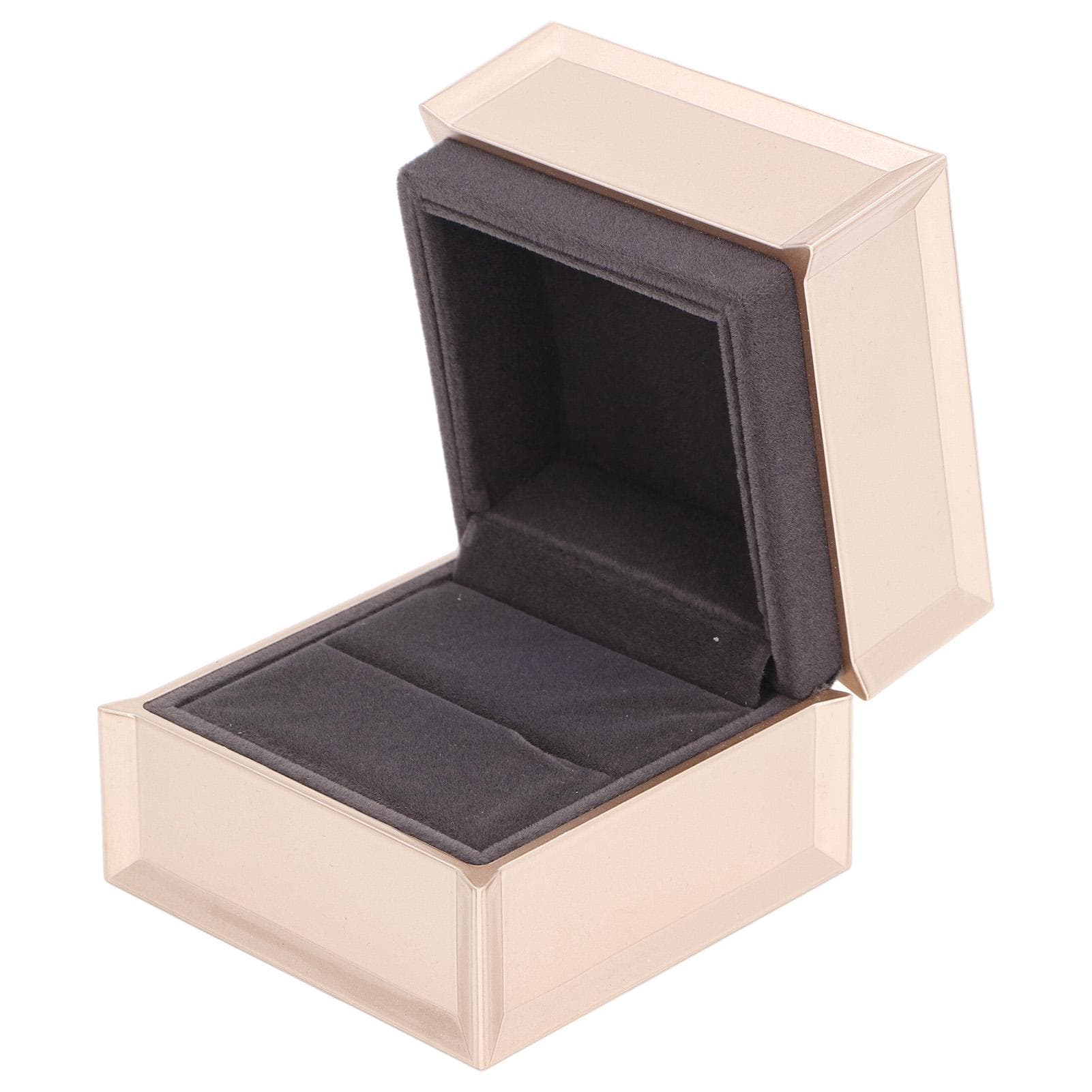 Champagne Color LED Ring Box Velvet Wedding Luxury Ring Case Jewelry Gift Box with LED Light for