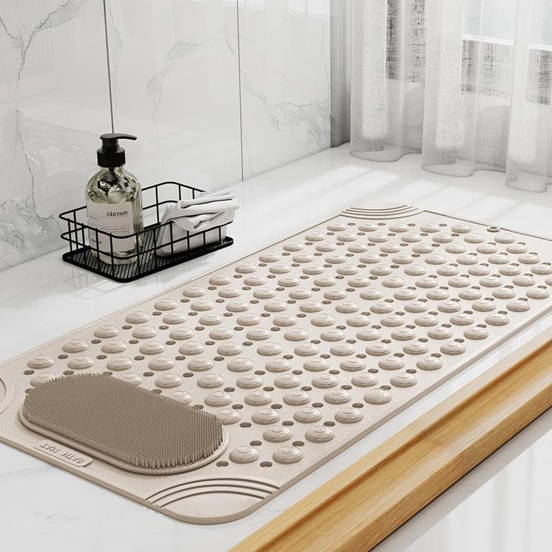 Bathroom Anti Slip Mat Waterproof Home Kids Safety Shower Floor Mat Non Slip Bathing Rug Toilet Area Mat 36x70cm beige