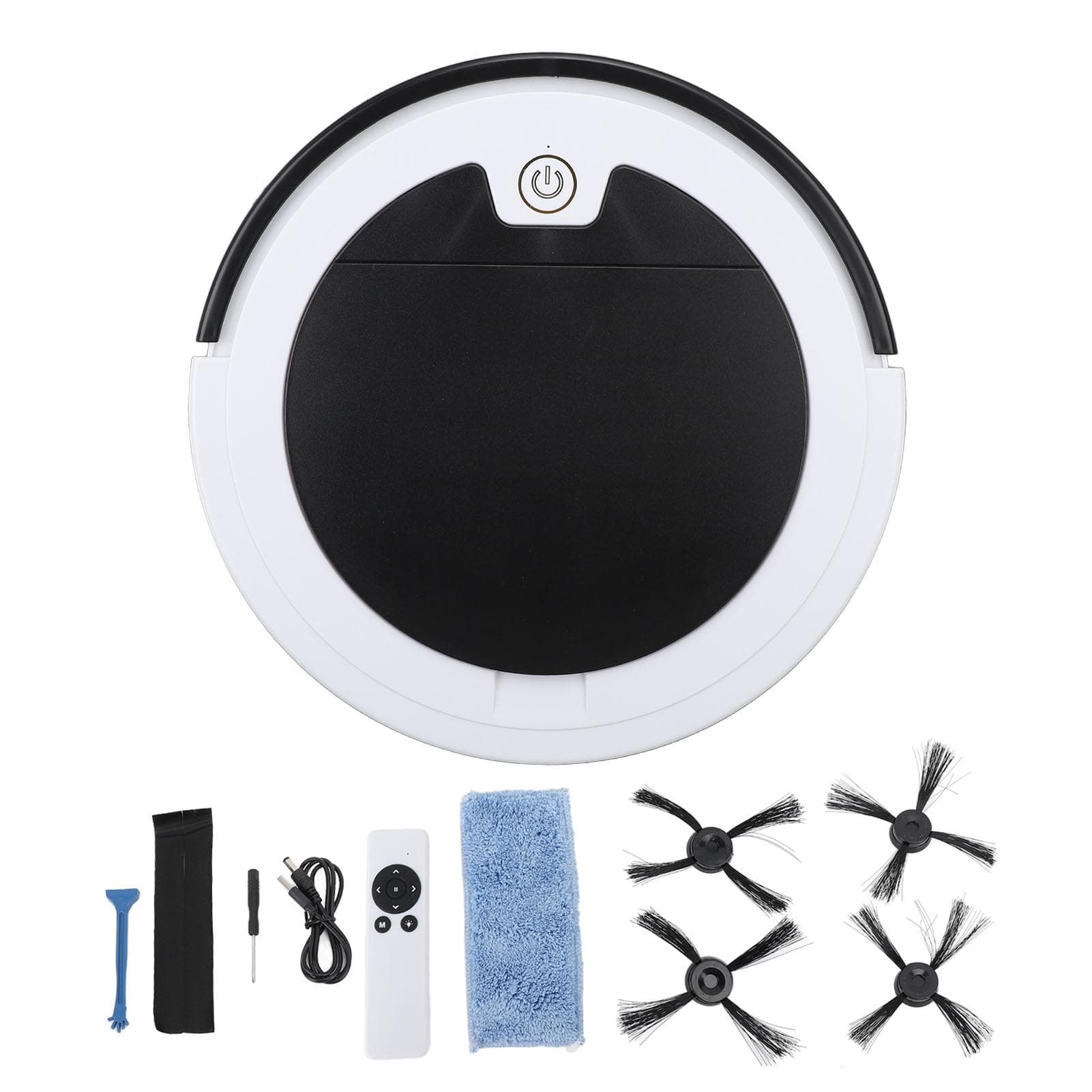 Sweeping Robot USB Rechargeable Strong Suction Automatic Obstacle Avoidance Quiet 3 in 1 Sweeping white