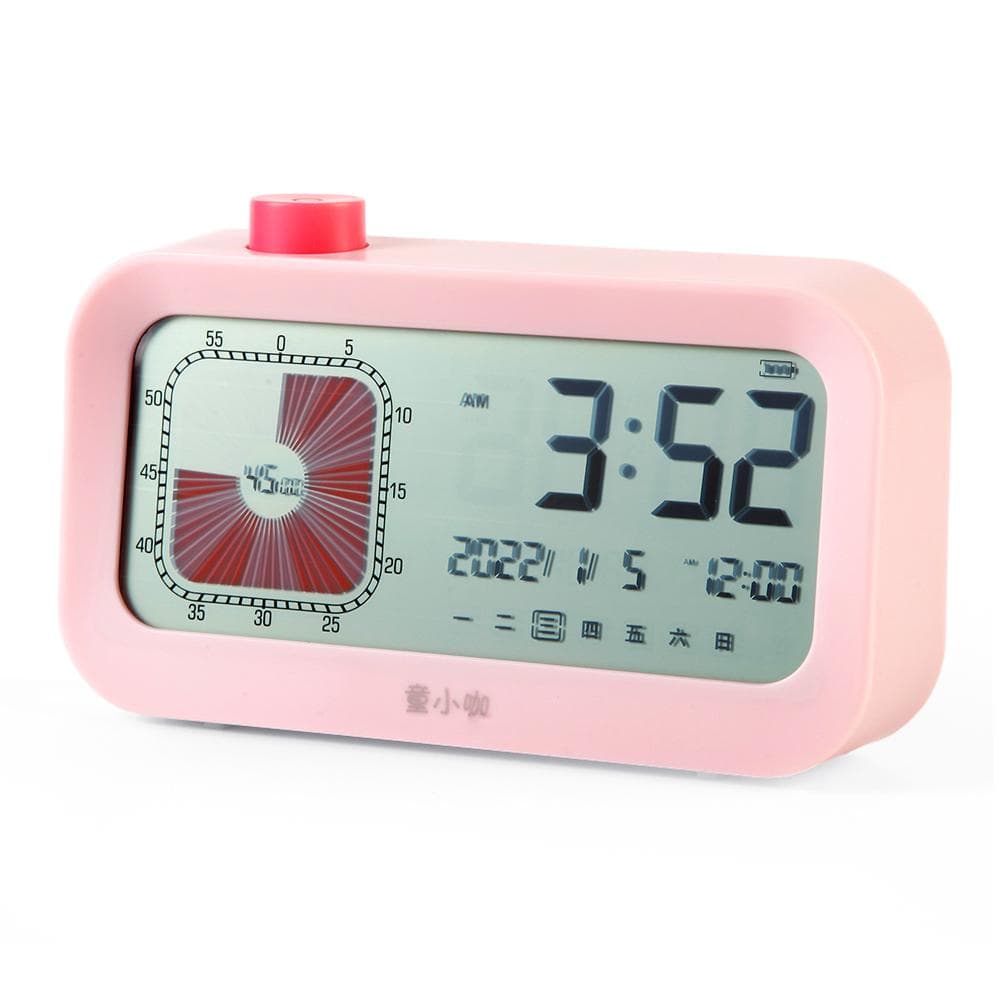 60 Minute Visual Timer Count UpDown Function Clock with LCD Screen Snooze Options 12 Hour Clock pink