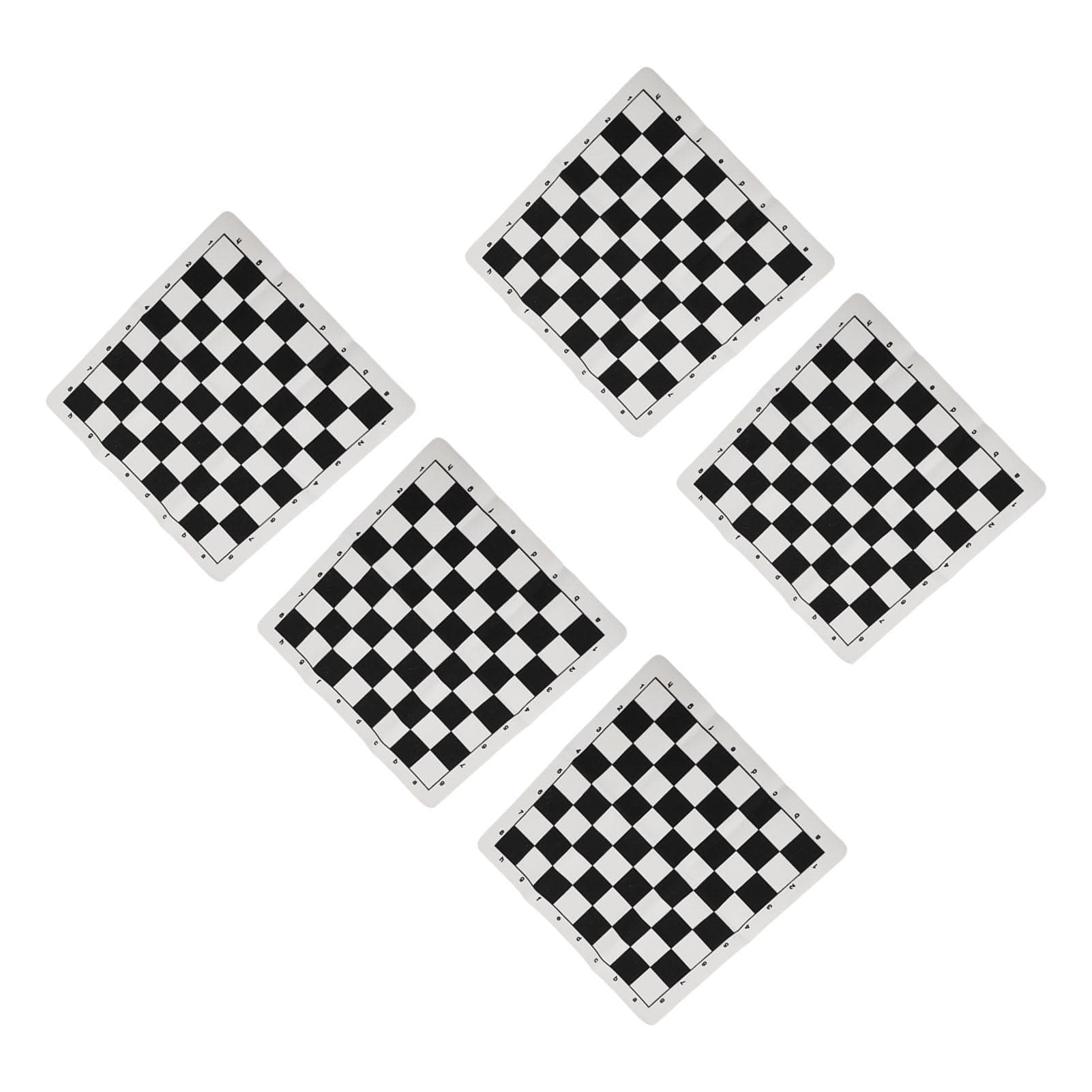 5PCS Roll Up Chess Boards 13.8 Inch PU Leather Rollable Chessboard Portable International Chess Mat