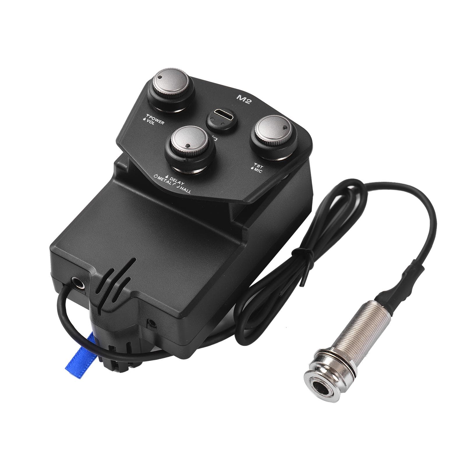 M2 Guitar Resonant Pickup Resonance Sound Pickup for Guitar with 2200mAh Lithium Battery BT Guitar black