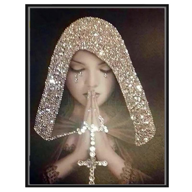 5D Diy Diamond Painting Praying girl Rhinestone Embroidery Cross Stitch Home Decor Handmade Gift 40X50CM