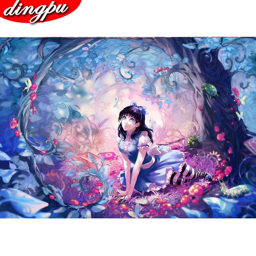 DINGPU 5D Diamond Painting Full Drill Round Diamond Embroidery Diamond Art Home Decoration 20X30CM