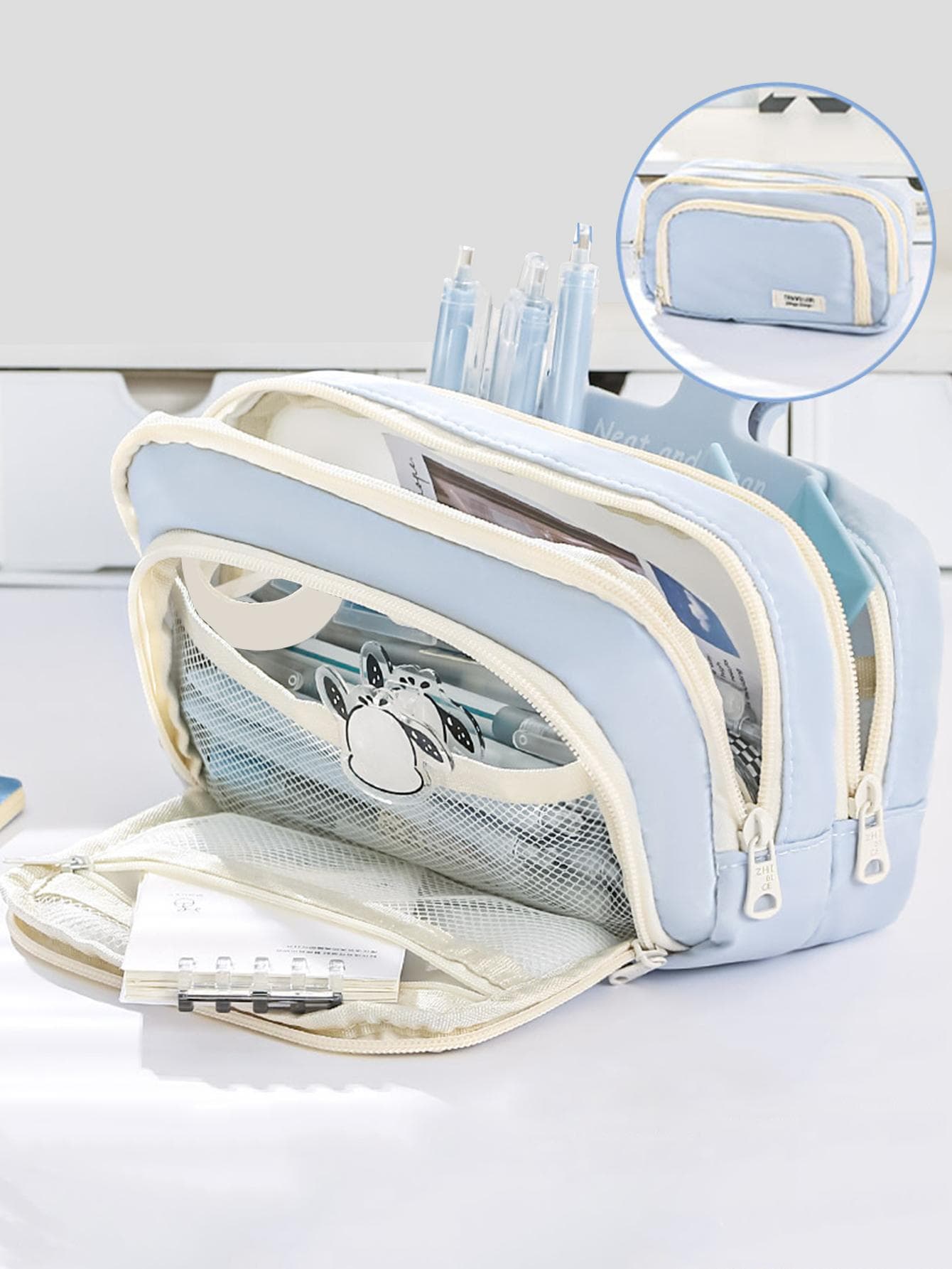 Large-Capacity Organizer Multi-Layer Storage with Durable Zipper and Stylish Colors - Portable Makeup, Storage Bag